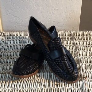 NWOT Never worn Franco Sarto black woven loafers